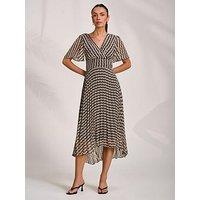 Jolie Moi Pleated Chiffon Maxi Dress - Grey