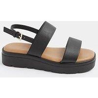 Yours Extra Wide Fit 2 Part Padded Low Wedge Sandal