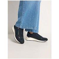 Yours Wide Fit Metal Clip Quilted Wedges - Blue