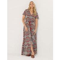 Long Tall Sally Tall Rust Tile Button Through Maxi Dress