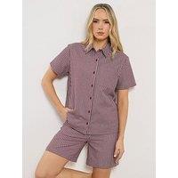 Long Tall Sally Stripe Button Shirt - Red