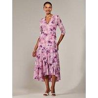 Jolie Moi Mesh Wrap Midaxi Dress - Pink