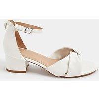 Yours Extra Wide Fit Low Twist Block Heel - White