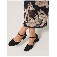 Yours Extra Wide Fit Square Toe Block Heels - Black
