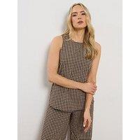 Long Tall Sally Gingham Sleeveless Top - Cream