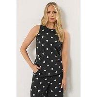 Long Tall Sally Polka Dot Sleeveless Top - Black