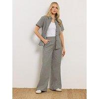 Long Tall Sally Stripe Wide Leg Trousers 34" - Green