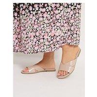 Yours Wide Fit V Cut Mules - Cream