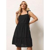 Yours Curve Linen Tiered Smock Dress