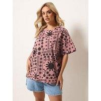 Yours Curve Step Hem Boxy T-Shirt
