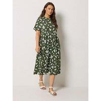 Yours Curve Throw On Midaxi Dress - Green