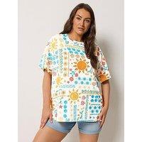 Yours Curve Step Hem Boxy T-Shirt