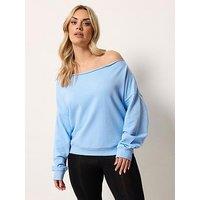 Yours Curve Off The Shoulder Sweatshirt - Blue