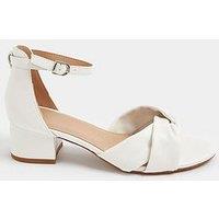 Yours Wide Fit Low Twist Almond Block Heel - White