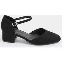 Yours Wide Fit 2 Part Square Toe Block Heel - Black