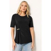 Long Tall Sally Oversized Metal Detail T-Shirt - Black