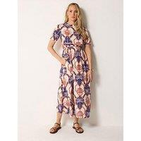 Long Tall Sally Tropical Waist Midi T-Shirt Dress - Red