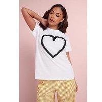 Pixiegirl Petite Heart Applique Short Sleeve T-Shirt