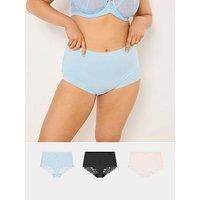 Yours Curve 3 Pack Lace Back Full Briefs