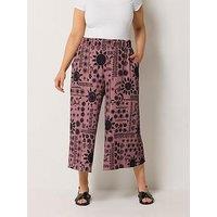 Yours Curve Jersey Midaxi Culotte - Pink