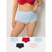 Yours Curve 5 Pack Berry Print Shorts