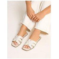 Yours Wide Fit Cut Out Mule Sandals - White