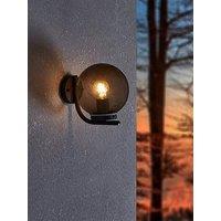 Eglo Taverna Black Transparent Globe Outdoor Wall Light