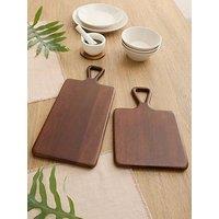 Michelle Keegan Home Set Of 2 Mango Wood Walnut Rectangular Chopping Board
