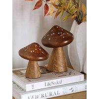 The Very Collection Set Of 2 Wooden Toadstools