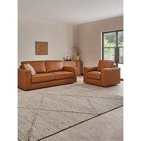 The Very Collection Atalia 3 Seater Sofa Leather + Chair Set - Fsc Certified