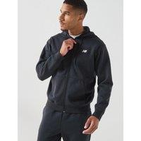 New Balance Mens Sport Essentials Logo Fleece Full Zip - Black
