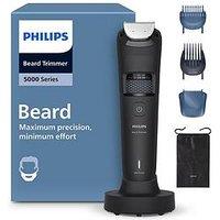 Philips Beard Trimmer 5000 Series -Self-Sharpening Metal Blades, 40 Lock-In Settings, Beardsense Technology, Hair Collector, Charging Stand, Bt5780/15