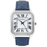 Sekonda Mens Rene Blue Leather Strap With White Dial Analogue Watch