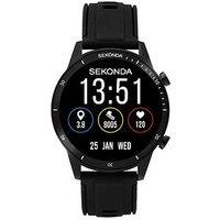 Sekonda Mens Active Go Black Silicone Strap With Lcd Dial Smartwatch