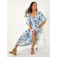 Roman Petite Floral Print Midi Dress