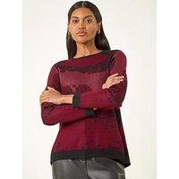 Roman Shimmer Colour Block Knit Jumper