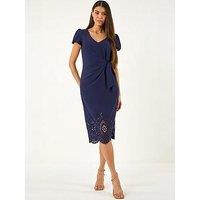 Roman Laser Cute Hem Tie Waist Dress