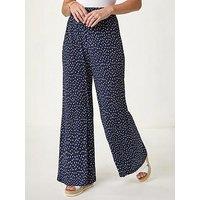 Roman Spot Print Crinkle Trouser