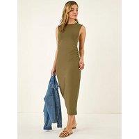 Roman Dusk Gathered Waist Midi Dress