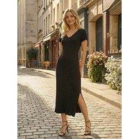 Roman Dusk V-Neck Knit Midi Dress