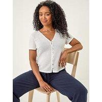 Roman Petite Textured Button Through Blouse