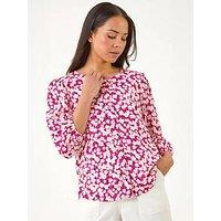 Roman Petite Ditsy Floral Button Blouse