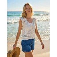 Roman Crochet Buttoned Waistcoat