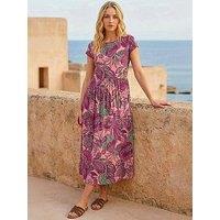 Roman Paisley Print Short Sleeve Midi Dress