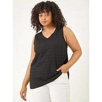 Roman Curve Stripe Textured Vest Top