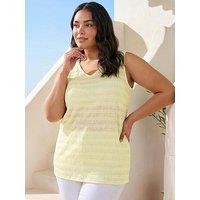 Roman Curve Stripe Textured Vest Top