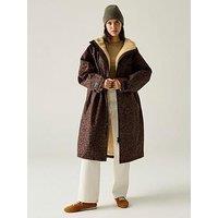 Regatta Adult Waterproof Robe - Dark Textured Leopard(Biscotti)