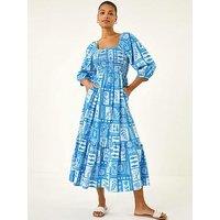 Roman Seashell Tile Midi Dress