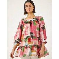 Roman Abstract Print Tunic