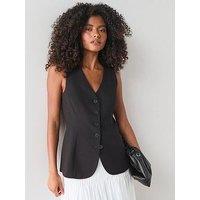 The Very Collection Women'S V Neck Waistcoat - Black